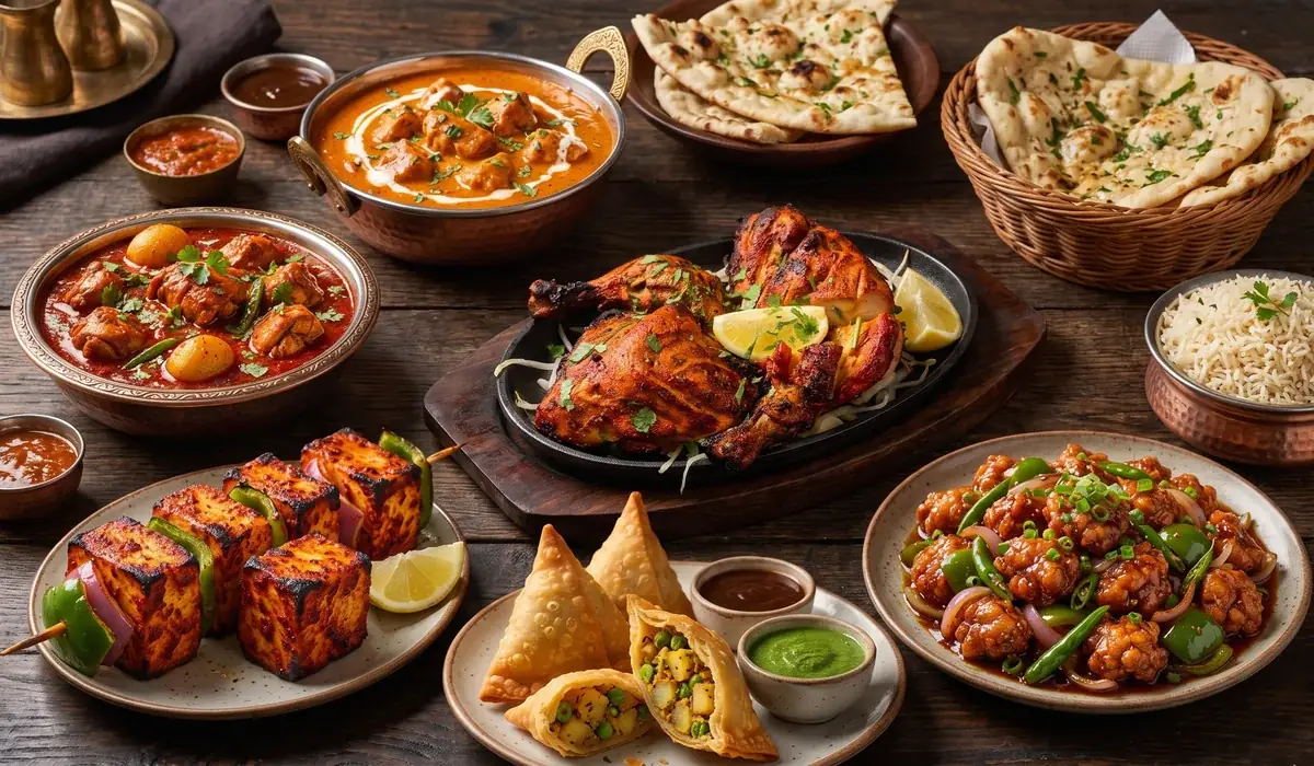 A table of Taste of India Express favourites in Sherwood Park